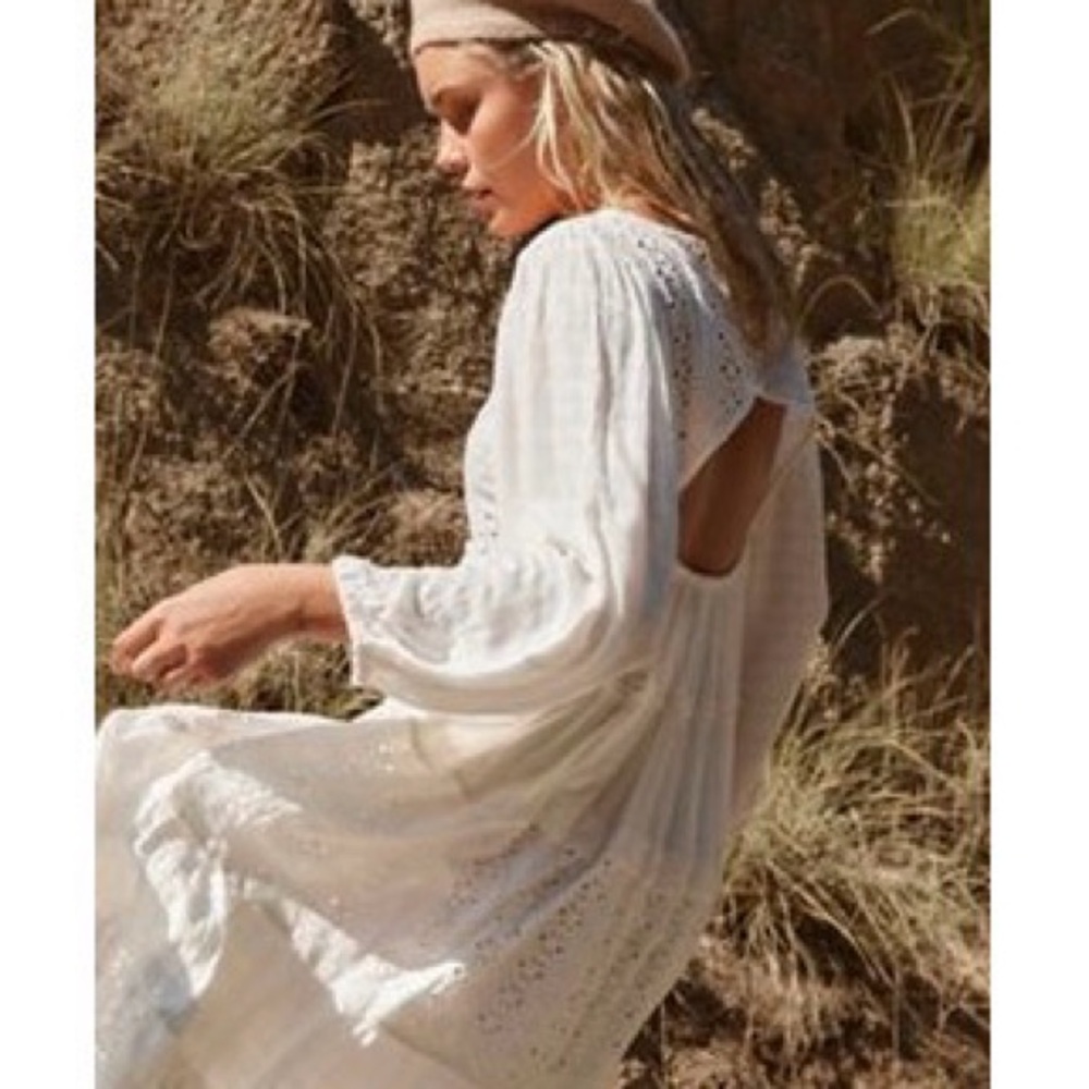 White Eyelet Maxi Dress Free People